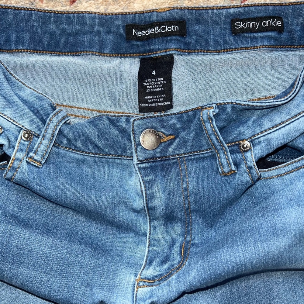 Needle & Cloth Womens Skinny Ankle Jeans Medium Wash Blue Size 4 Stretch Denim‎ - Picture 2 of 6